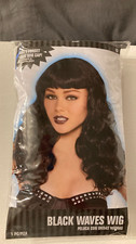 Halloween Adult Witch Wig Black WAVES WIG BRAND NEW