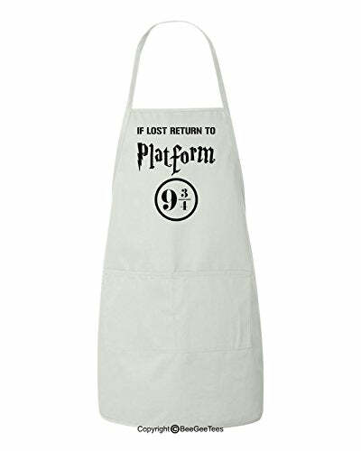 If Lost Return To Platform Funny Wizard Inspired BBQ Kitchen Apron - Afbeelding 1 van 1