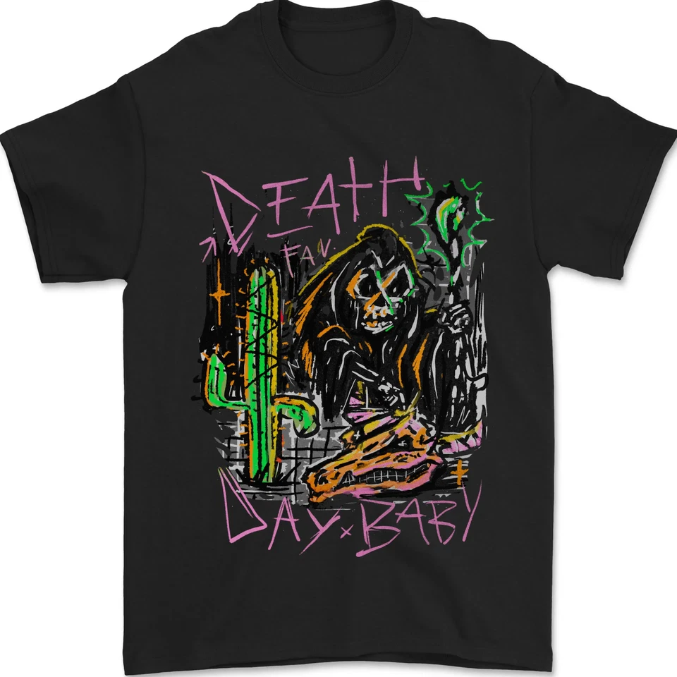 Gildan T-Shirt Homme Faucheuse Halloween Jour de La Mort 100% Coton Noir - Photo 1/1