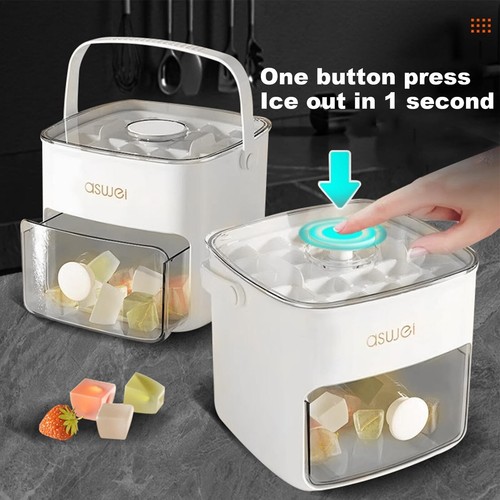Drücken Silikon Eiswürfelform Cube Eiswuerfelbehaelter Mit Deckel Ice Tray Ice - Bild 12 von 23
