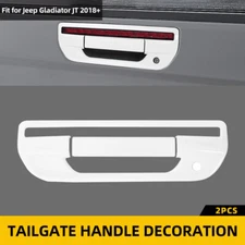 For Jeep Gladiator JT 18+ White Tailgate Rear Back Handle Cover Trim Accessories