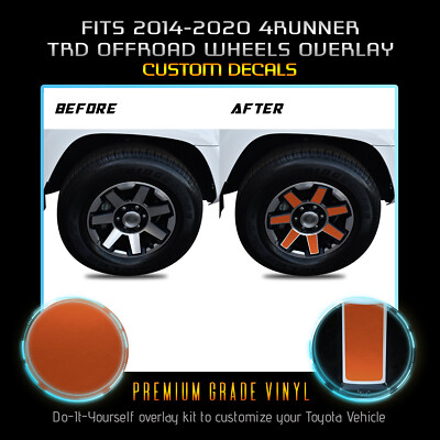 For 2017-2020 4Runner TRD Off Road Wheels Rim x4 Vinyl Decals Satin Matte Chrome