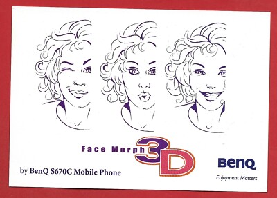 Postcard NV ITALY - PROMOCARD - BENQ - Face Morph 3D - PC 4487 - 10 x 15