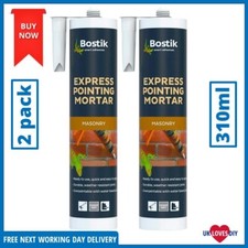 Bostik Express Cement Pointing Mortar Grey Durable Masonry Repair 310ml 2pk