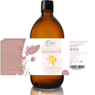 PEARL NATURAL OILS Sweet Almond Oil Cosmetic Grade, Carrier, Massage Oil 100ml to 20 litres