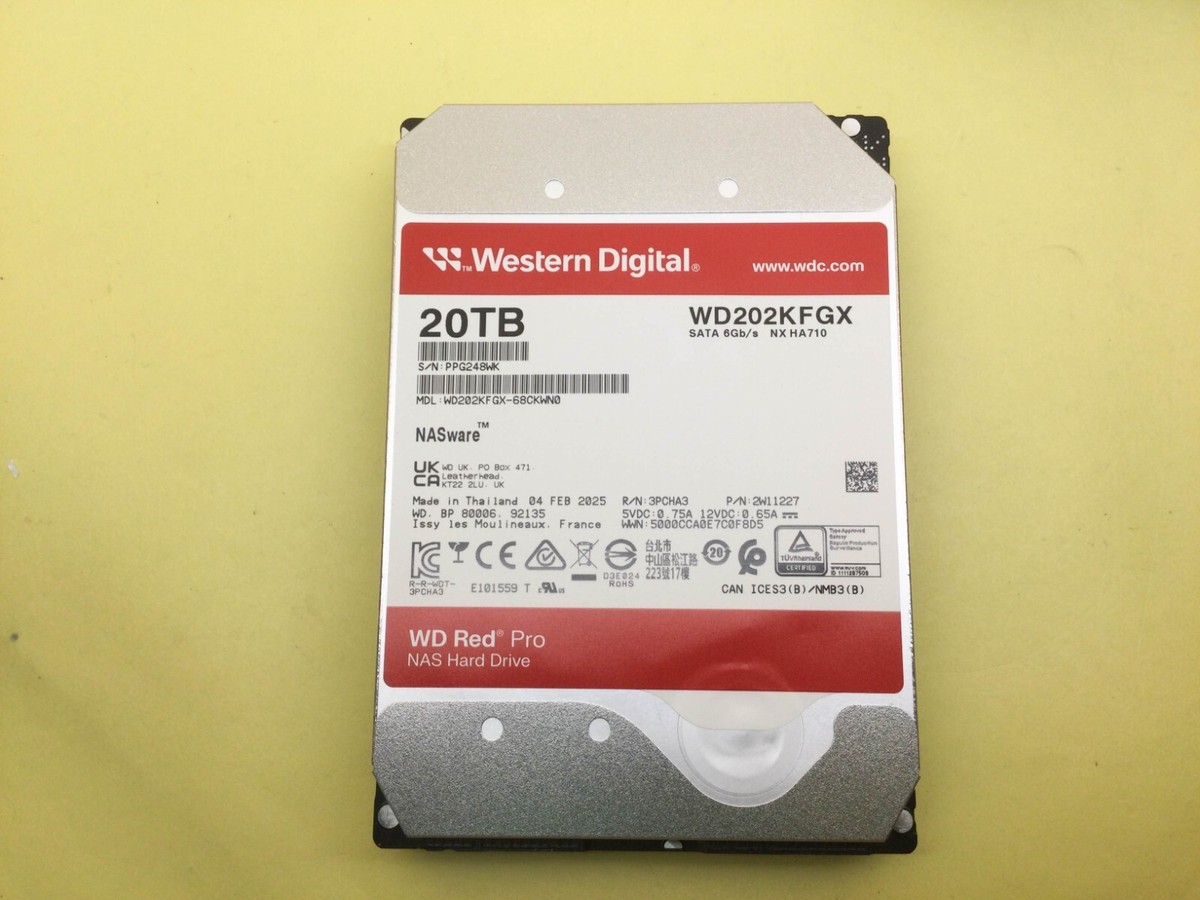 WD Red Pro 20TB 7200 RPM SATA 6Gb/s 3.5'' NAS Internal HDD