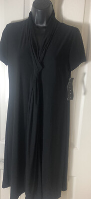 Tiana B Black Women s Dress Size 6 Roll Collar Preowned Priority Mail
