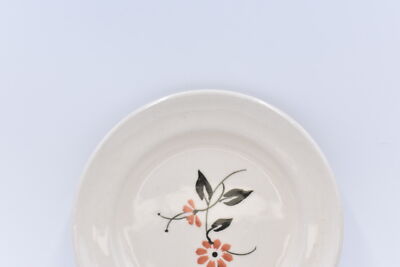 Zara Home 9 Inch Earthenware Plate with Floral Design in Beige SET