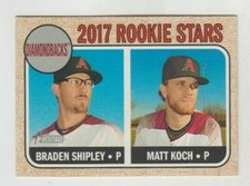 Braden Shipley / Matt Koch 2017 TOPPS HERITAGE ROOKIE STARS CARD #384 D-BACKS