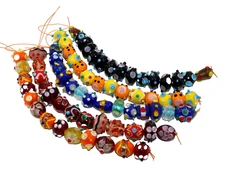 5 Strands Lamp Work Glass Beads Multi color Fashion Glass Beads for jewelry