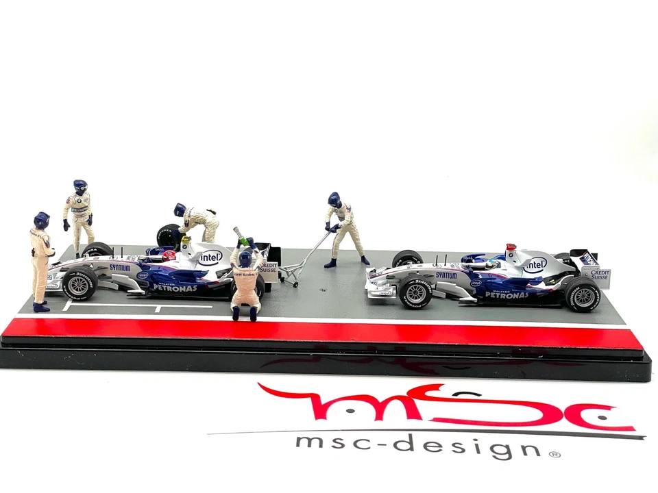 1:43 Kubica  +  Heidfeld  BMW Sauber F1.07 Pit Stop Diorama Umbau - Bild 2 von 4