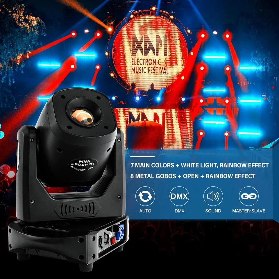 200W Moving Head Stage Beam Light 7Gobo Spot Light DMX DJ Disco Party Club Light - Image 2 of 4
