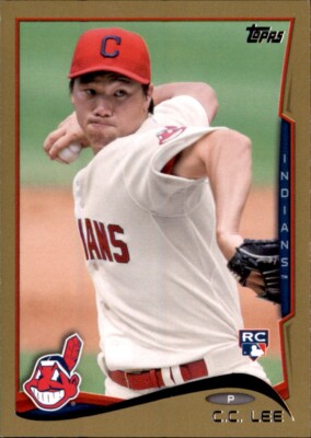 2014 Topps CC Lee #d 1379/2014 Gold Parallel Insert Rookie RC Indians #404