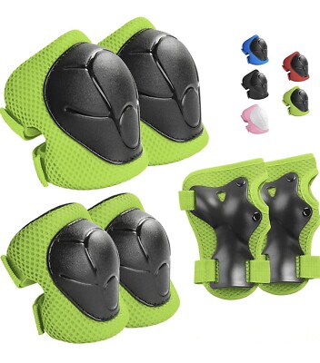 Kids Protective Gear Set Knee Pads Kids 7-13 Years  Knee & Elbow Green