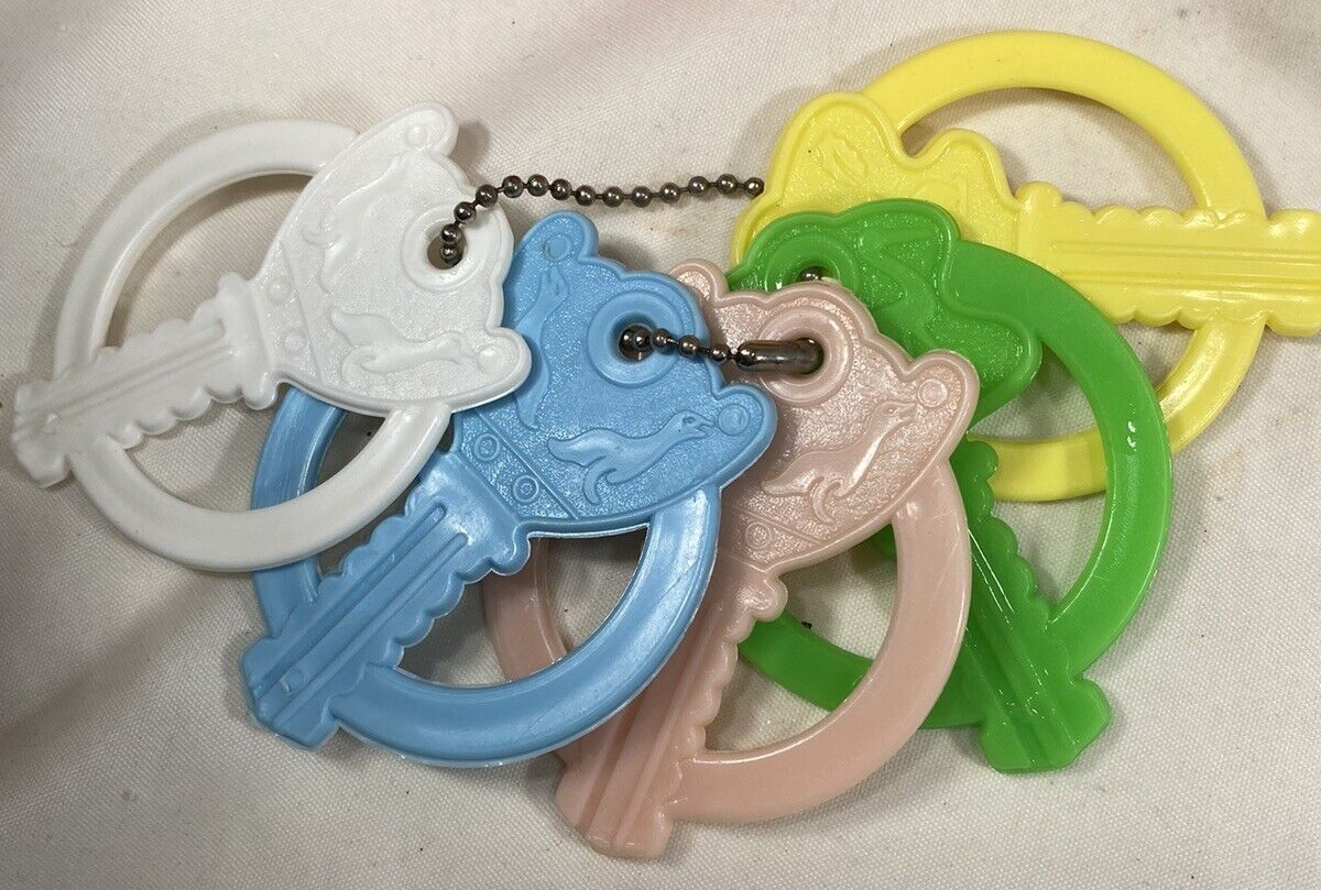 Vintage Toy Baby Rattles & Keys Plastic/Rubber 1950s 70s (10) Piece Lot eBay