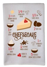 Receta de postre para pastel de queso sublimación 16"x24" toalla gofre triple con etiquetas-051