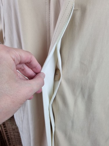 Vintage C&A Midi Trench Rain Mac Jacket Coat Size UK 16 S 70s 80s Beige Nylon - Picture 5 of 14
