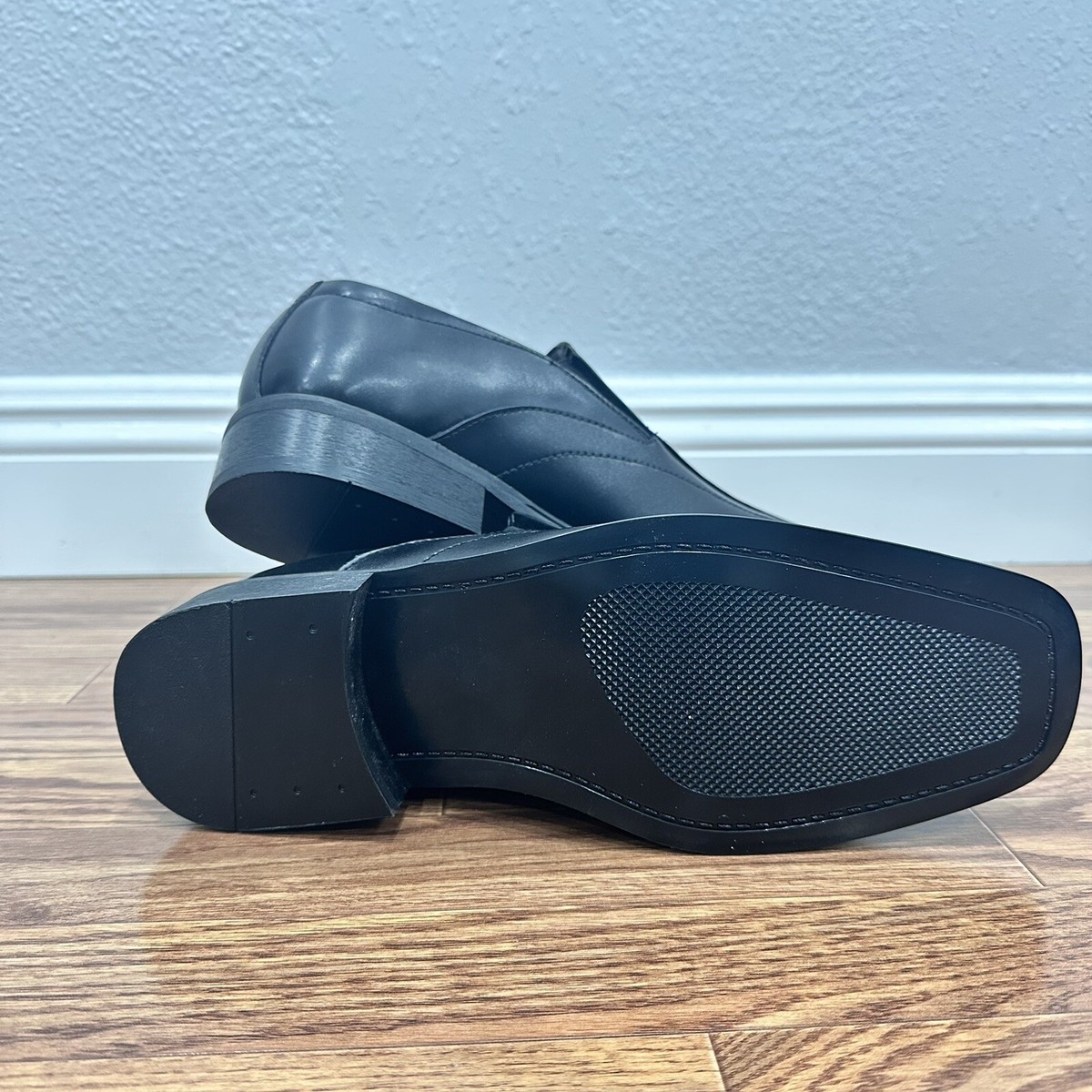 Giorgio Brutini Black Patent Leather Loafers Mens Size 12 EEE Wide Slip On Shoes Vintage Giorgio Brutini Patent Leather and Fabric Slip on  main image 2