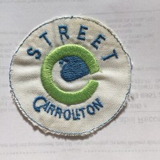 Vintage Street Carrollton Embroidered Collector Patch Round White N3