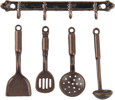 5 Pack 1:12 Mini Home Kitchen Accessories Kit Spoon Shovel Cookware Tools