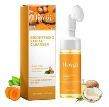 (2 PACK) Hoygi Brightening Facial Cleanser Rose Water, Turmeric Extract & Kojic
