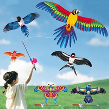 1 Pc Kids Cartoon Eagle Kite Foldable Outdoor Flying Toy with Handle Line