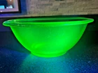 Vintage Uranium Mixing Bowl Green Depression Uranium 9.75” diameter