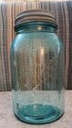 Ball Perfect Mason Quart Blue Glass Zinc Lid VINTAGE — photo 1