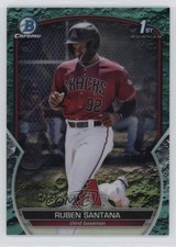 2023 Bowman Chrome Prospects Aqua Lunar Crater Refractor /125 Ruben Santana 1r66