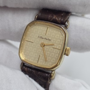 Authentic Vintage Classic Alexis Barthelay Swiss Gold Plated Fancy Dial 17J Mechanical