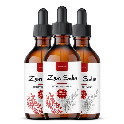ZenSulin Drops Liquid Supplement, Natural Formula, Zen Sulin Drops (3 Pack)