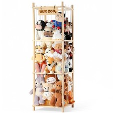 LAMU Stuffed Animal Storage, Wooden Zoo Stuffed Animal Holder with Elastic Co...