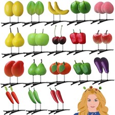 36 pcs Fruit Hair Clips, Funny Cute Fruit Hairpins Vegetable Hairpins Headwea...