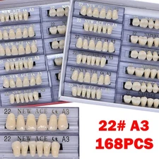 168Pcs Dental Acrylic Resin Denture 22#A3 Full Set Teeth Upper Lower Shade Tooth