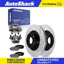 Front Drilled Slotted Brake Rotors Pads Hubs for Subaru Forester Crosstrek