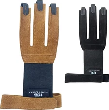 Hunt & Seek Archery Glove Finger Tab Accessories - Suede Leather Large, Brown 