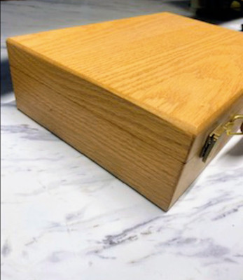 NEW Oak Wood 300 Poker Chip Case Box w/ 3 Removable 4-Row Handle Trays Premium