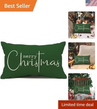 Cotton Linen Christmas Gnome Throw Pillow Cover - 12"x20" Decorative Piece