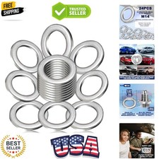 24-PCS Oil Drain Plug Gasket Washer- Aluminum M14 Crush Washer Oil Drain Plug...