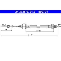 Seilzug KupplungsbetäTigung ATE 24.3728-0721.2 FüR Opel Corsa B Tigra