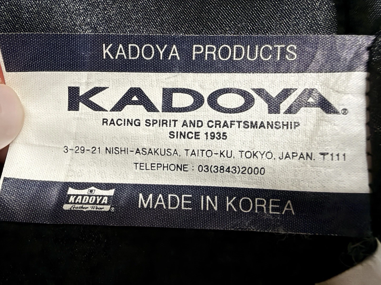 KADOYA Leather Double Riders Motorcycle Jacket Black Made in Japan Size L - product detail image 9