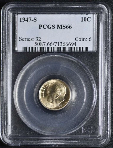 1947S Mercury Dime PCGS MS66