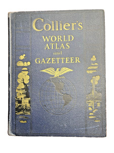 1941 P.F. Colliers World Atlas & Gazetteer Hard Cover Book ~ Free Shipping