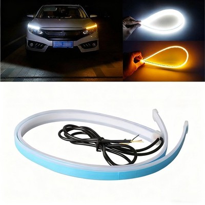 2x LED Daytime Running Light Sequential DRL Turn Signal Headlight Strip Lamp US
