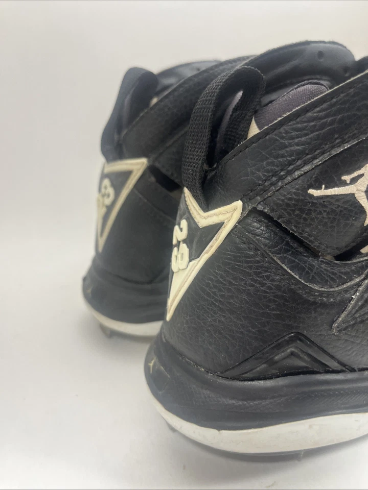 Nike Mens Air Jordan 7 metal baseball cleats black - size 10 - Image 3 of 4