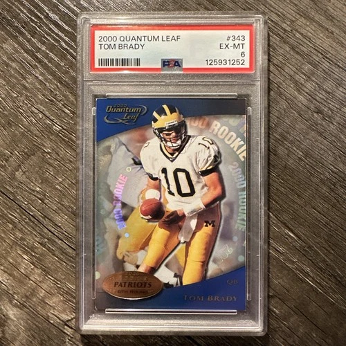 Tom Brady 2000 Donruss Quantum Leaf #343 Rookie RC PSA 6 Patriots