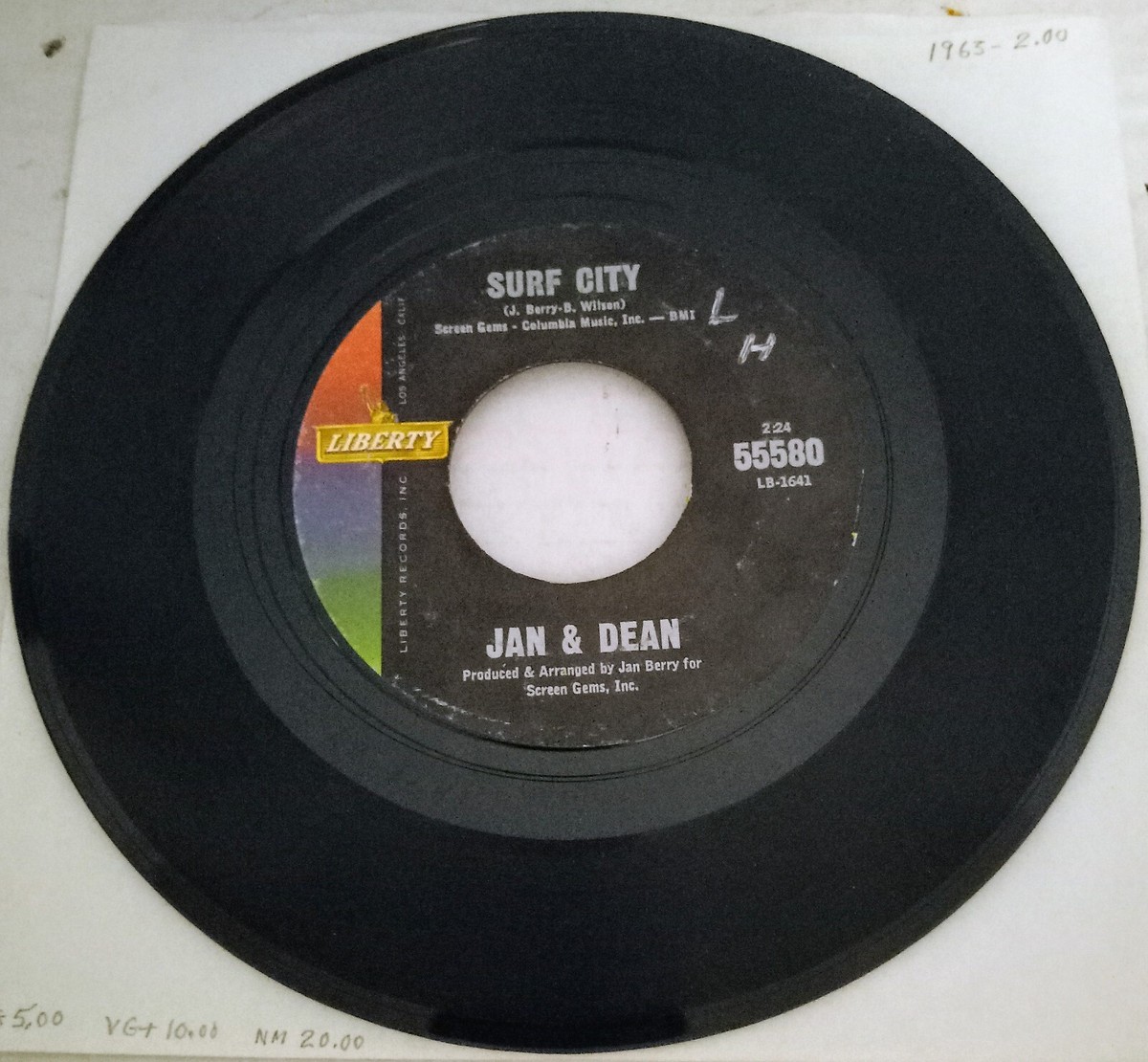 NUMBER GIRL 45RPM レコード Jan And Dean 45 RPM “Surf City”/“She's My Summer Girl” Liberty