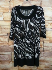 BLU SAGE Ladies Black Brown & White Tunic Dress Size S