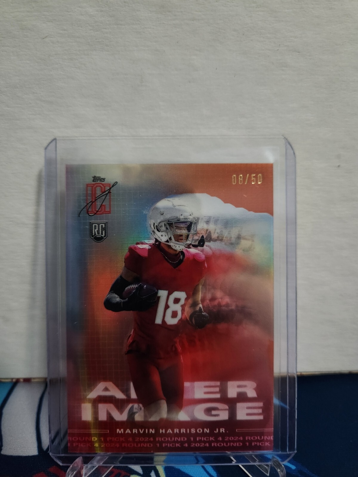 2024 Topps Signature Class After Image Marvin Harrison Jr. Orange Variation 8/50