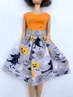 E109 BARBIE DOLL HANDMADE DRESS OOAK VINTAGE SILKSTONE HALLOWEEN PUMPKIN WITCH